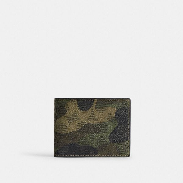 Pánské Peněženka Coach Slim Billfold In Signature Canvas Šedé Černé | 8670925-CZ