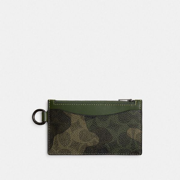 Pánské Pouzdro Na Karty Coach Zip In Signature Camo Print Maskáčové | 2879410-CZ