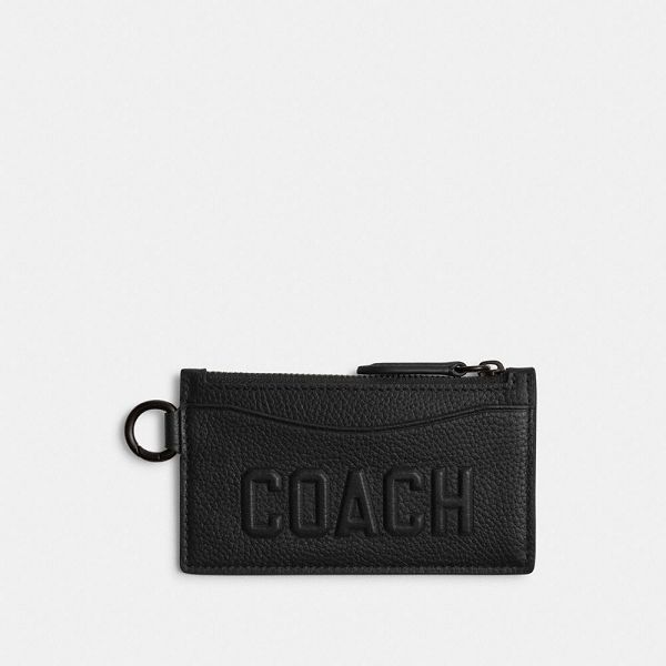 Pánské Pouzdro Na Karty Coach Zip With Graphic Černé | 4193672-CZ