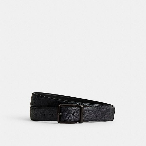 Pánské Pásek Coach Harness Buckle Cut To Size Reversible 38 Mm Šedé Černé | 6940371-CZ