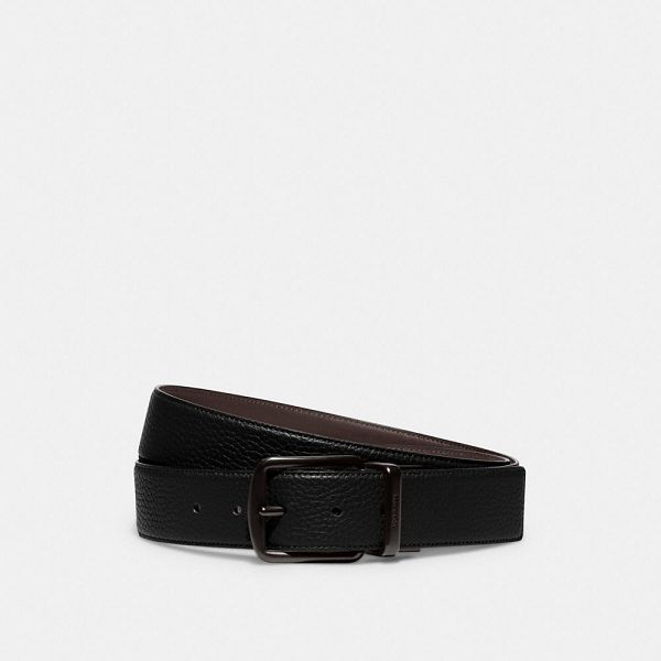 Pánské Pásek Coach Harness Buckle Cut To Size Reversible 38 Mm Černé | 1407689-CZ