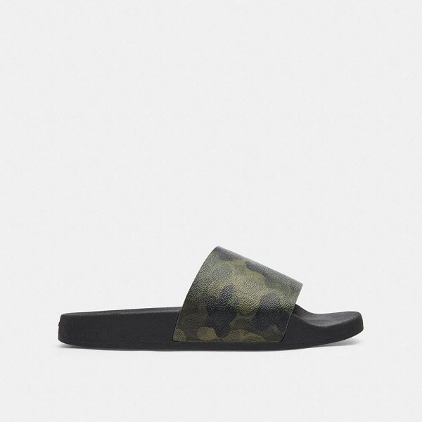 Pánské Slide Coach Signature Camo Print Maskáčové | 8307124-CZ